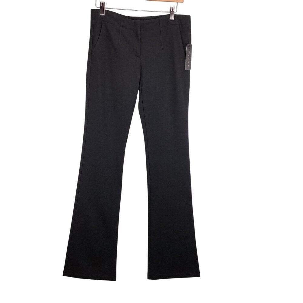 Theory Pants Size 6 Black Briella Craze Flare Trousers Stretch Pockets